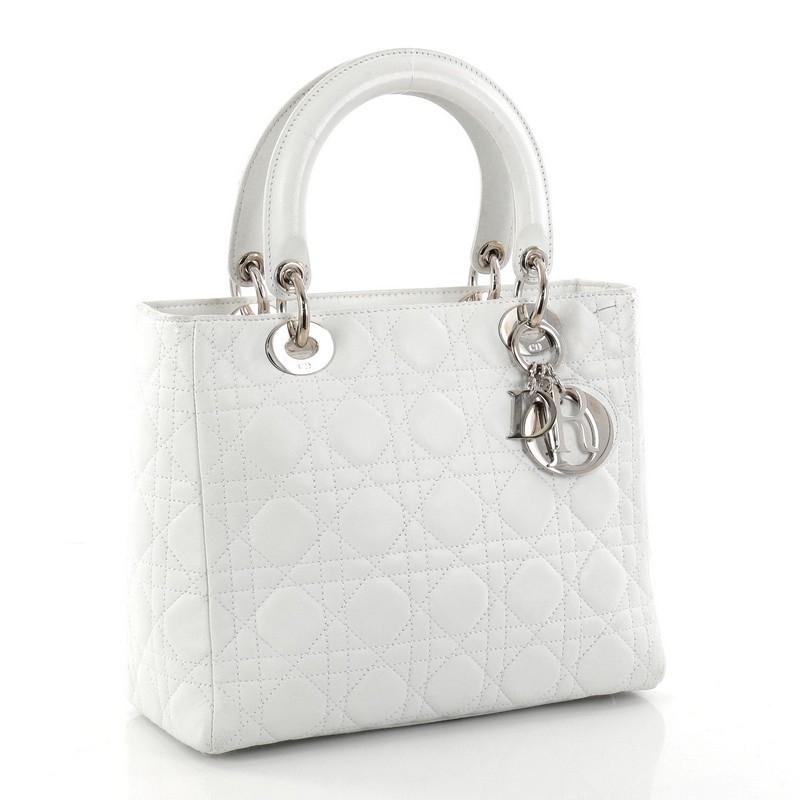 dior-lady-dior-handbag-cannage-quilt-medium-white-lambskin-tote ...